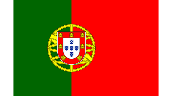 Vlag van Portugal - in kleur op transparante achtergrond - 600 * 337 pixels 